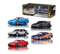 Hot Wheels Premium Fast & Furious Tokyo Drift Pack de 5 coches de juguete metálicos a escala 1:64, vehículos de la película de “Fast & Furious” con embalaje coleccionable, JFL99