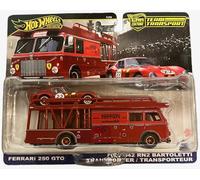 Hot Wheels Premium - Ferrari 250 GTO & Fiat 642 RN2 Bartoletti Transporter - Car Culture - JBM37 - FLF56 - Team Transport #83 - Rojo - Modelo oficial - Mattel 2025-1:64