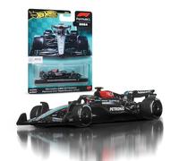 Hot Wheels Premium Formula 1 Coche de Carreras Mercedes-AMG Petronas Formula One Team W15, vehículo de Juguete metálico a Escala 1:64 con neumáticos Real Riders y chasis y carrocería Metal, JBM16