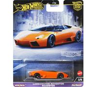 Hot Wheels Premium Lamborghini Reventon Roadster, Car Culture, Coche de juguete deportivo naranja a escala 1:64, juguete regalo para niños y niñas +3 años, HKC76