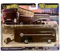 Hot Wheels Premium Lykan Hypersport & Euro Hauler - Car Culture - JBM39 - FLF56 - Team Transport #85 - Negro - Modelo oficial - Mattel 2025-1:64 - Fleet Street