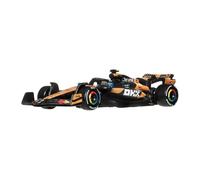 Hot Wheels Premium McLaren MasterCard Coche de Carreras F1 | Coche de juguete coleccionable de Lando Norris con neumáticos Real Riders y carrocería/chasis metálicos, JKD88