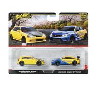 Hot Wheels Premium Pack 2 - Pack Duo - '99 Honda Civic Type R y Honda Civic Type R