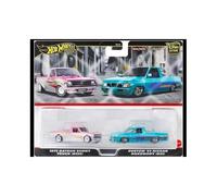 Hot Wheels Premium Pack Duo Pickup's 1975 Datsun Sunni Truck y Custom '93 Nissan Hardbody
