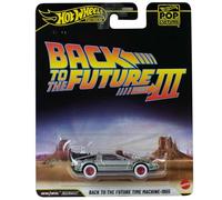 Hot Wheels Premium Pop Culture Back to the Future Part III DeLorean Time Machine 1955, metal fundido a presión con neumáticos Whitewall Real Riders, colección 2026