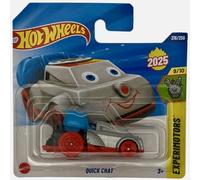 Hot Wheels - Quick Chat - Experimotors 9/10 - JBC13 - Short Card - Gris - Mattel 2025 - Divertido personaje de bandera con detalles móviles a escala 1:64