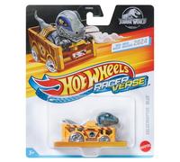 Hot Wheels RacerVerse Velociraptor azul en jaula de contención Raptor 1:64 vehículo fundido a presión