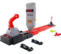 Hot Wheels Racing Fórmula1 Línea de Salida, Conjunto de Pista y Coche de Juguete, Pista Doble con 2coches metálicos a Escala 1:64 con Licencia Oficial de F1, JKM88