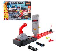 Hot Wheels Racing Fórmula1 Línea de Salida, Conjunto de Pista y Coche de Juguete, Pista Doble con 2coches metálicos a Escala 1:64 con Licencia Oficial de F1, JKM88
