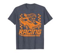 Hot Wheels: Racing Since 68 Retro Checker Camiseta, Hombre, Azul Jaspeado, 5XL