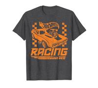 Hot Wheels: Racing Since 68 Retro Checker Camiseta, Hombre, Jaspeado Oscuro, XXL