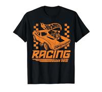 Hot Wheels: Racing Since 68 Retro Checker Camiseta, Hombre, Negro, L