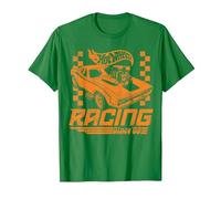 Hot Wheels: Racing Since 68 Retro Checker Camiseta, Hombre, Verde Kelly, M