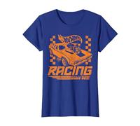 Hot Wheels: Racing Since 68 Retro Checker Camiseta, Mujer, Azul Real, XXL