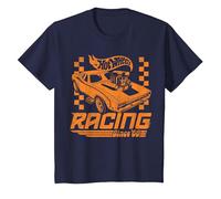 Hot Wheels: Racing Since 68 Retro Checker Camiseta, Niños, Azul Marino, 3 años