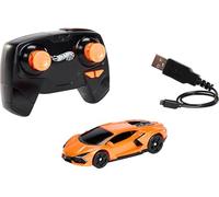 Hot Wheels RC Coche de Juguete, Lamborghini Revuelto teledirigido a Escala 1:64, Recarga con Cable USB, Carreras y Acrobacias Dentro y Fuera de Pista con turbopropulsor, HWW55