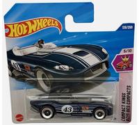 Hot Wheels - Rrroadster - Compact Kings 5/10 - JBB97 - Short Card - Roadster azul oscuro con rayas de carreras a escala 1:64 - Mattel 2025