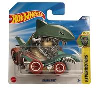 Hot Wheels - Shark Bite - JBC31 - TH - Treasure Hunt - Experimotors 10/10 - Coche de tiburón con boca móvil, diseño verde-cromo a escala 1:64 - Mattel 2025 (229/250) - 1:64