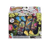 Hot Wheels Skate Calaveras neón - Pack 4 tablas “fingerboard”, incluye un par de zapatillas para monopatín, diseñado en colaboración con Tony Hawk - Para niños y niñas + 5 años, HPG23
