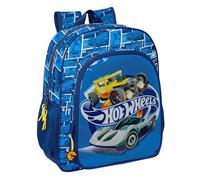 HOT WHEELS SONNY - Mochila Escolar Niño, Mochila Infantil, Adaptable a Carro, Ideal para Niños en Edad Escolar, Cómoda y Versátil, Calidad y Resistencia, 32x12x38 cm, Color Azul marino