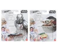 Hot Wheels Star Wars Character Cars, colección Disney 100, Mandalorian y Grogu, paquete de 2, a partir de 3 años