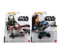 Hot Wheels Star Wars Character Cars escala 1:64 fundido a presión - Mandalorian & Cara Dune - Paquete doble