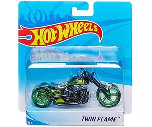 Hot Wheels Street Power Green Twin Flame Motorcycle