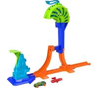 Hot Wheels Supersalto definitivo, Conjunto de Pista y Coche de Juguete, Pista de Acrobacias de 46cm con Salto, Jaula de Captura y vehículo a Escala 1:64, Compatible con Speed Snap, JHK75