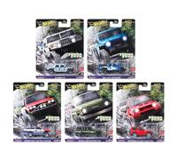 Hot Wheels Terra Trek Off-Road Collection, juego de 5 coches fundidos, Hummer H1, Jeep Gladiator, Datsun King Cab, Toyota Land Cruiser, Mitsubishi Pajero FPY86-961C