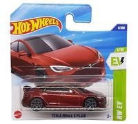 Hot Wheels Tesla Model S Plaid HW EV 1/10 (9/250) HYW86 Rojo 2025 + Protector Short Card Frikimonkey