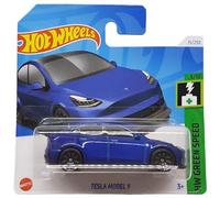 Hot Wheels - Tesla Model Y - HW Green Speed 3/10 - HTB80 - Short Card - Azul oscuro - Mattel 2024