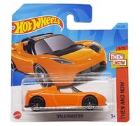 Hot Wheels - Tesla Roadster - Then and Now 6/10 - HKJ44 - Short Card - Cabriolet - Orange - Mattel 2023
