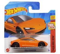 Hot Wheels - Tesla Roadster - Then and Now 9/10 - HKJ47 - Short Card - Orange - Track Stars - Mattel 2023