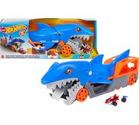 Hot Wheels Tiburón mastica Coches, Guarda y transporta hasta 5 Coches de Juguete Die-Casts (Mattel GVG36)