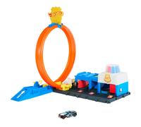 Hot Wheels Toy Car Tack Set Super Police Station Playset con 1:64 bucle ajustable de vehculos de casta de basura para mltiples formas de correr y a