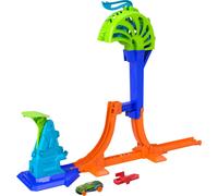 Hot Wheels Supersalto definitivo, Conjunto de Pista y Coche de Juguete, Pista de Acrobacias de 46cm con Salto, Jaula de Captura y vehículo a Escala 1:64, Compatible con Speed Snap, JHK75