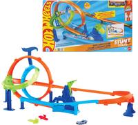 Hot Wheels Toy Car Track Set, Stunt Tracks Rapid Cyclone Playset with 1:64 Scale