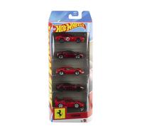 Hot Wheels Pack de 5 Coches Ferrari a Escala 1:64 | Set oficial con licencia de 5 vehículos Ferrari de metal fundido para jugar o exponer, de colección, JLN12