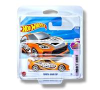 Hot Wheels Toyota GR86 Cup (naranja, negro y blanco) 1/10 Compact Kings - 2025-79/250 (tarjeta corta) - incluye una funda protectora KLAS Car Keeper - HYX23