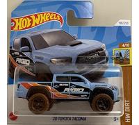Hot Wheels Toyota Tacoma 2020 azul HTB27 - Modelo con licencia Toyota con Rigid, Bilstein y BFGoodrich Decals - HW Dirt 2024 - 1:64