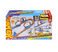 Hot Wheels Track Creator Triple Loop Pack y Coche Juguete 1:64 | Incluye componentes esenciales para pistas con 3 loops, compatible Speed Snap, adaptadores, JDW39
