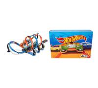 Hot Wheels Triple Looping + Pack De 20 Vehículos con Embalaje de Cartón, Coches de Juguete (Modelos Surtidos) (Mattel DXY59)