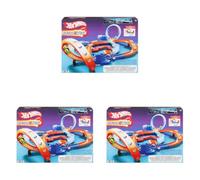 Hot Wheels Ultra Hots, Conjunto de Pista de Carreras de Juguete con 2 vehículos a Escala 1:64, con Acrobacias y enfrentamientos Entre vehículos y 2 lanzadores activados por los más pequeños, HXR71