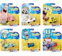 hot wheels Underwater Wheels Spongebob Character Squarepants 6-Pack Car Bundle + Spongebob Yellow Bubble Van / Patrick Star / Squidward / Mr. Krabs / Plankton / Sandy Cheeks Racer Die-Cast 6 Items Bun