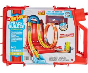Hot Wheels Unlimited Fuel Can Stunt Box Playset y Coche | Set de pistas portátil en estuche con forma de bidón, 14 piezas y vehículo 1:64, HDX78