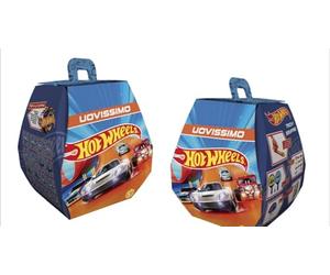 Hot Wheels Uovissimo JTC26 - Juego de Regalo de Pascua con Lanzador y vehículo, Juegos de Carreras y Colores, Mini Baloncesto, Raquetas y Pegatinas, Juguete para niños 3