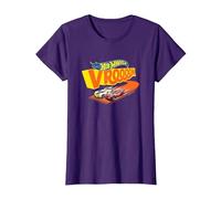 Hot Wheels - Vroom Camiseta, Mujer, Morado, XL
