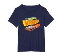 Hot Wheels - Vroom Camiseta, Mujer Tallas Grandes, Azul Marino, 1XL Grande