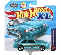 Hot Wheels XL 1992 Ford Mustang Foxbody [Azul] 8/24 Nuevo para 2026! Vehículo de juguete fundido a escala 1:43