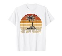Hot Wife Summer Y2K Estética Novia Era Retro Sunset Art Camiseta gráfica económica, Hombre, Blanco, L